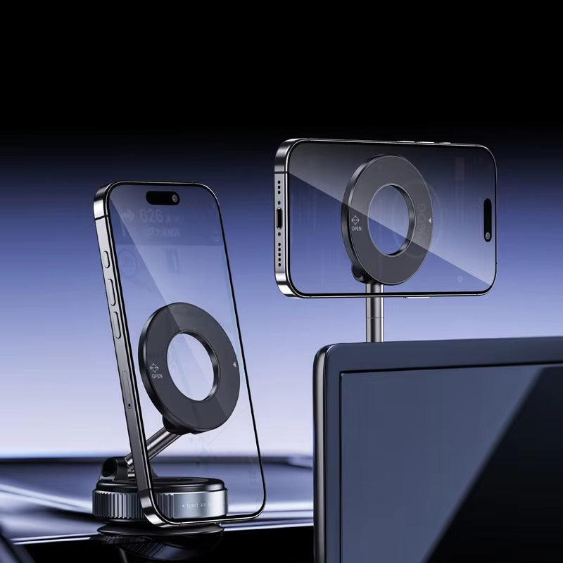K007 Magnetic Car Phone Holder | 360° Rotating Mount | Strong Magnetic Grip | Reinforced Suction Base
