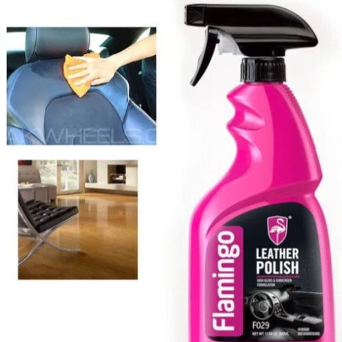 Flamingo Leather Polish 500ML | Leather Cleaner & Conditioner | Car Seat, Shoes, Bags & Furniture Care