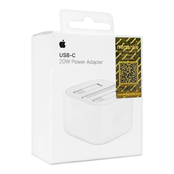 Apple 20W USB-C Power Adapter Original | NFC Verified Fast Charger 3-Pin for iPhone & iPad