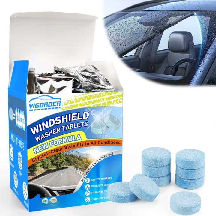 Car Windshield Washer Fluid Tablets 20PCS | Concentrated Wiper Cleaning Tablets | Quick Dissolve Glass Cleaner