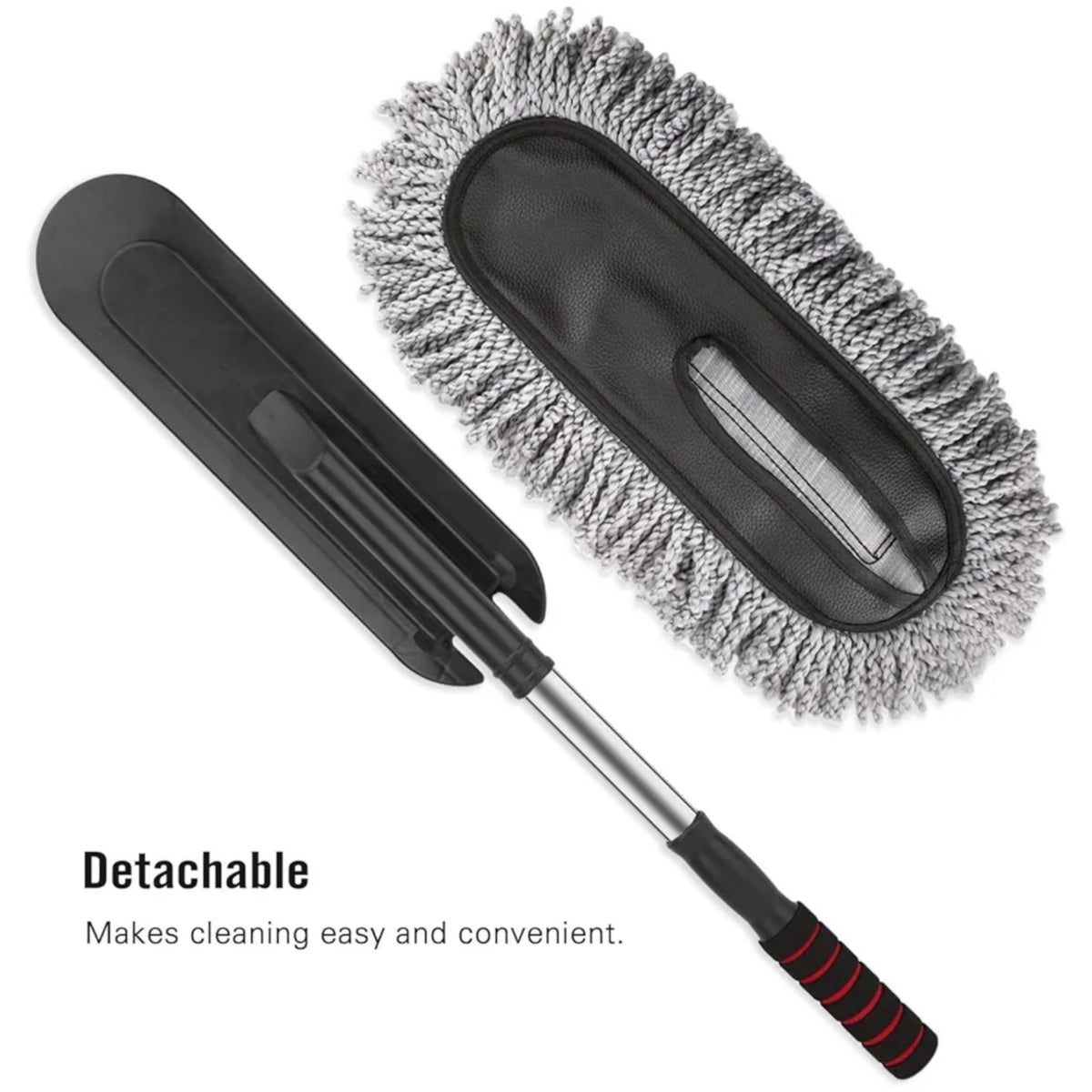 Car Wash Microfiber Duster Brush | Telescopic Handle | Car Cleaning Mop & Wax Applicator | Interior & Exterior Detailing