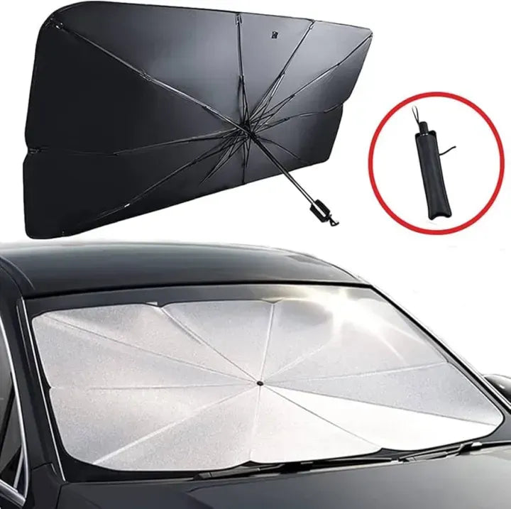 Foldable Car Windshield Sunshade Umbrella | UV Protection Heat Shield | Front Windshield Sun Protector
