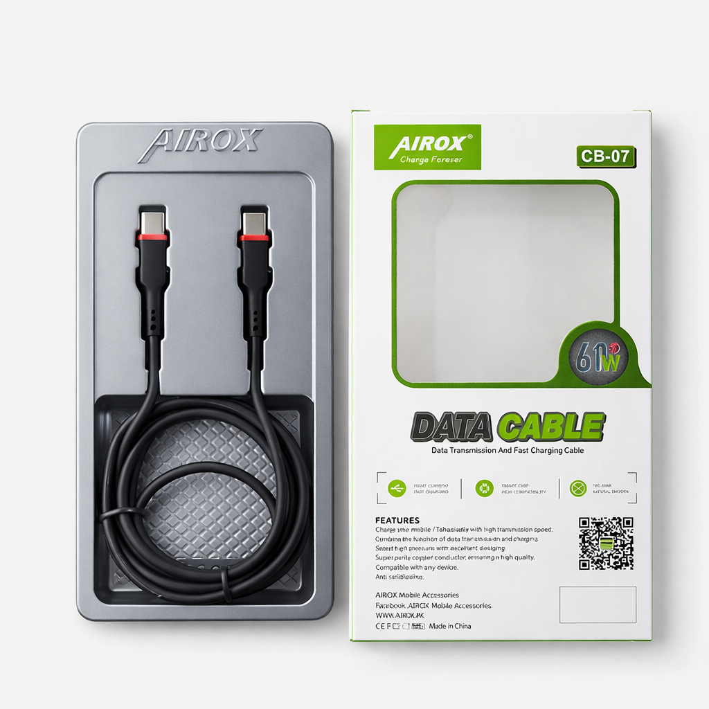 Airox USB-C to USB-C 60W Fast Charging Cable | High-Speed Data Transfer Cable