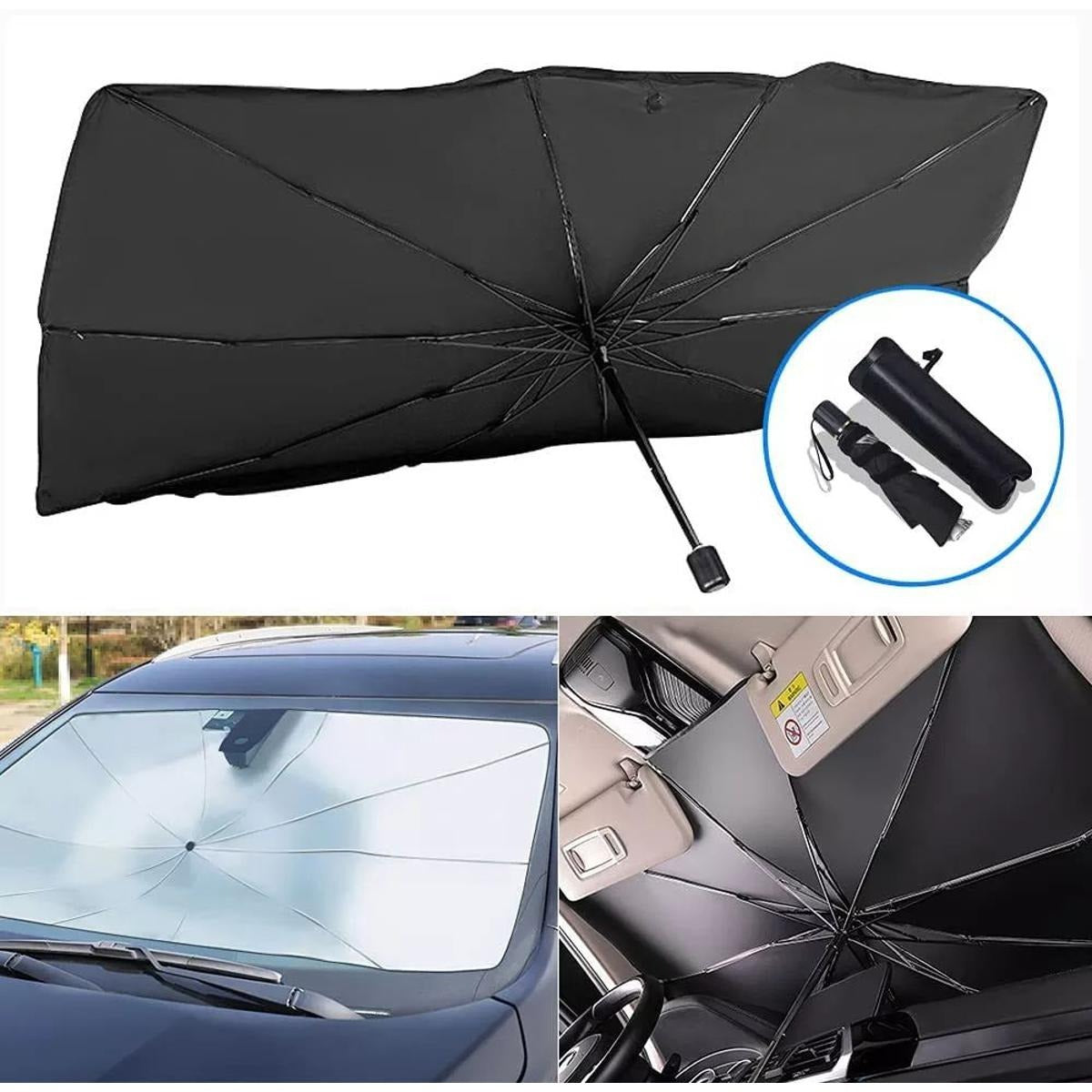 Foldable Car Windshield Sunshade Umbrella | UV Protection Heat Shield | Front Windshield Sun Protector