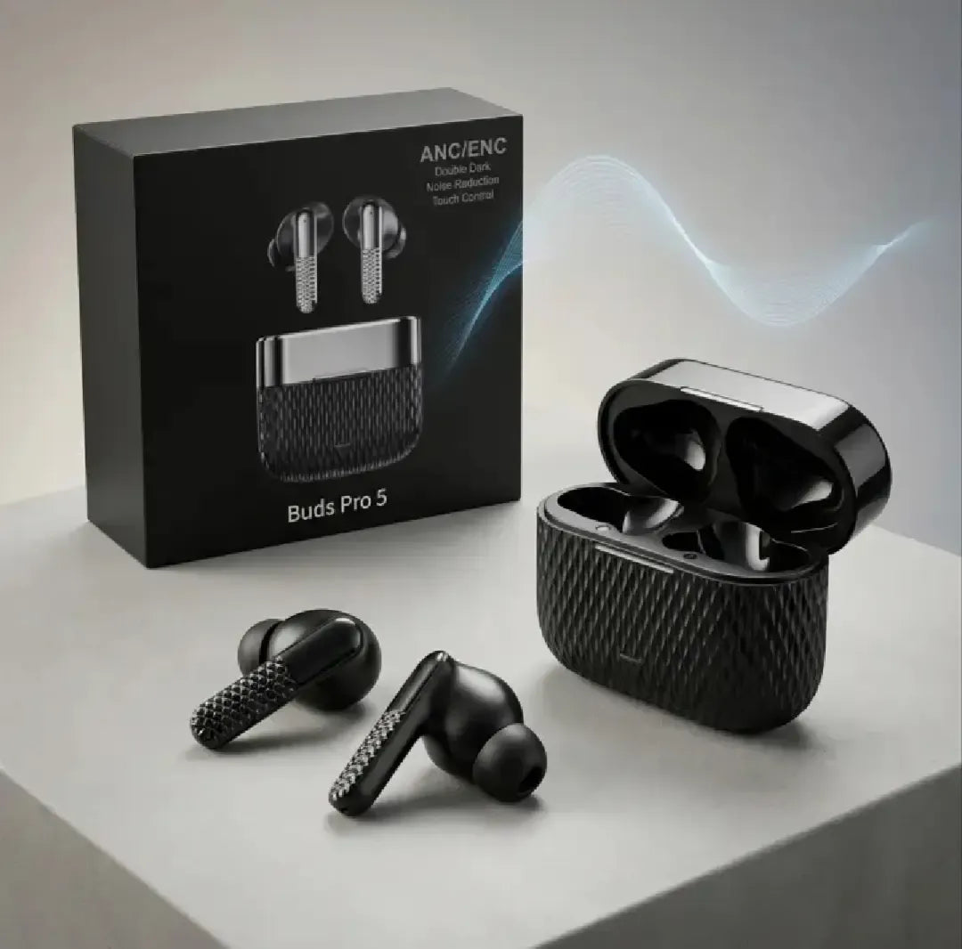 Buds Pro 5 Wireless Bluetooth Earbuds | HD Sound | Touch Control | Noise Reduction TWS Earbuds