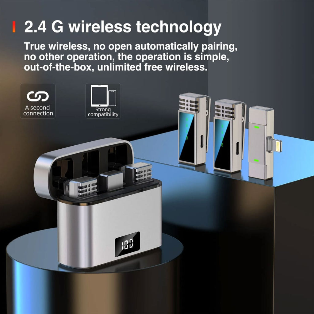Jmary MW-15 Original 2.4G Wireless Microphone | Lightning Lavalier Mic with Noise Reduction for iPhone