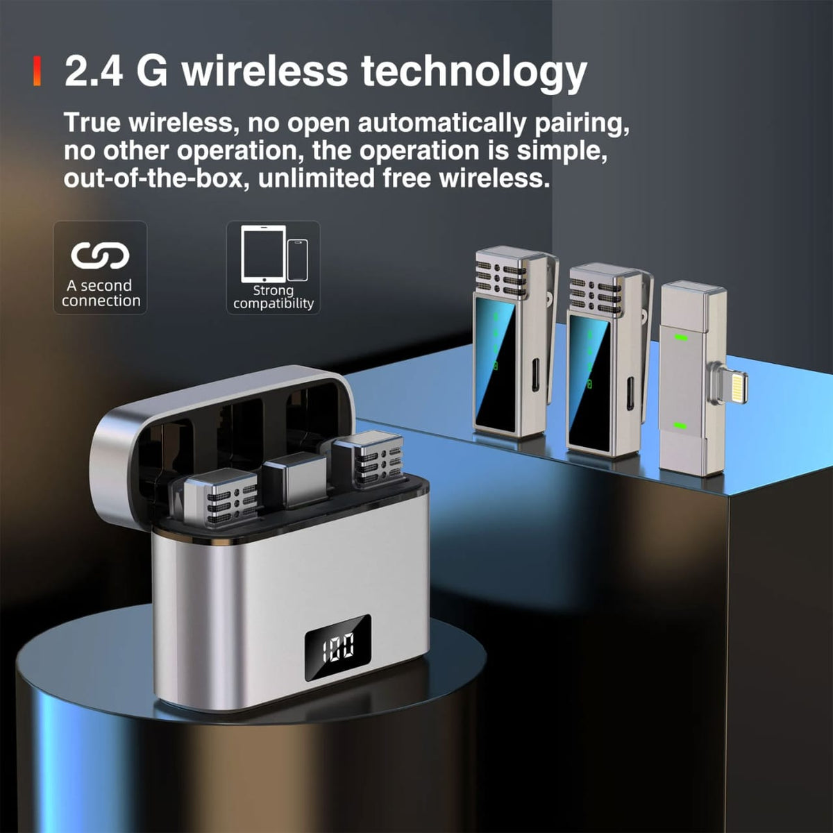 Jmary MW-15 Original 2.4G Wireless Microphone | Lightning Lavalier Mic with Noise Reduction for iPhone