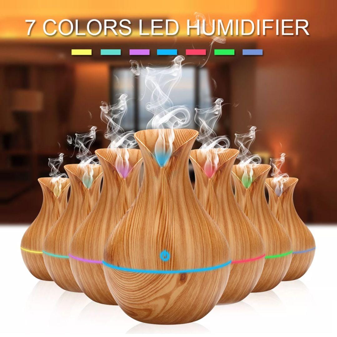 Mini Ultrasonic Aroma Diffuser & Humidifier | Cool Mist Essential Oil Diffuser | LED Night Light | Home & Office