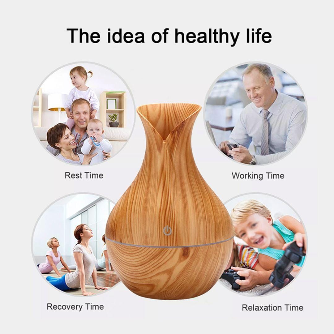 Mini Ultrasonic Aroma Diffuser & Humidifier | Cool Mist Essential Oil Diffuser | LED Night Light | Home & Office