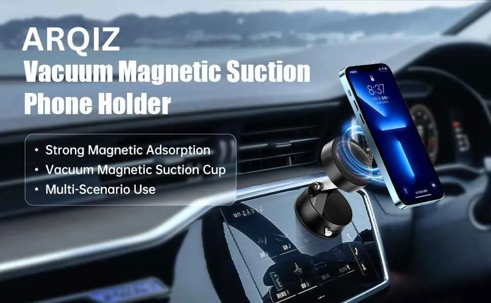 Magnetic Suction Phone Holder | 360° Foldable Adjustable Mobile Mount for Car, Desk, Kitchen & Office
