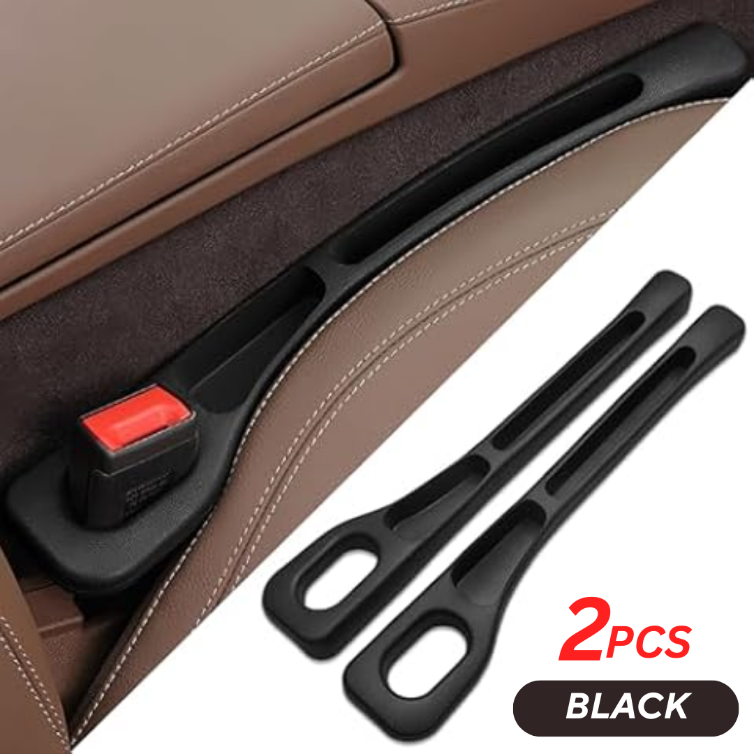 Universal Car Seat Gap Filler Organizer 2PCS | Seat Side Storage Box | Phone, Keys & Coins Holder | Beige