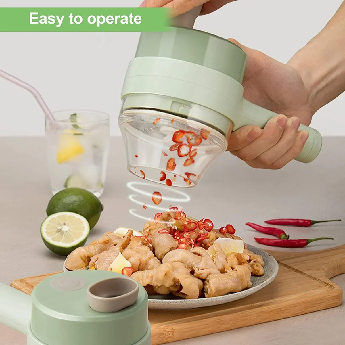 Electric Handheld Vegetable Cutter & Chopper | Multifunctional Mini Food Slicer | Portable Kitchen Gadget