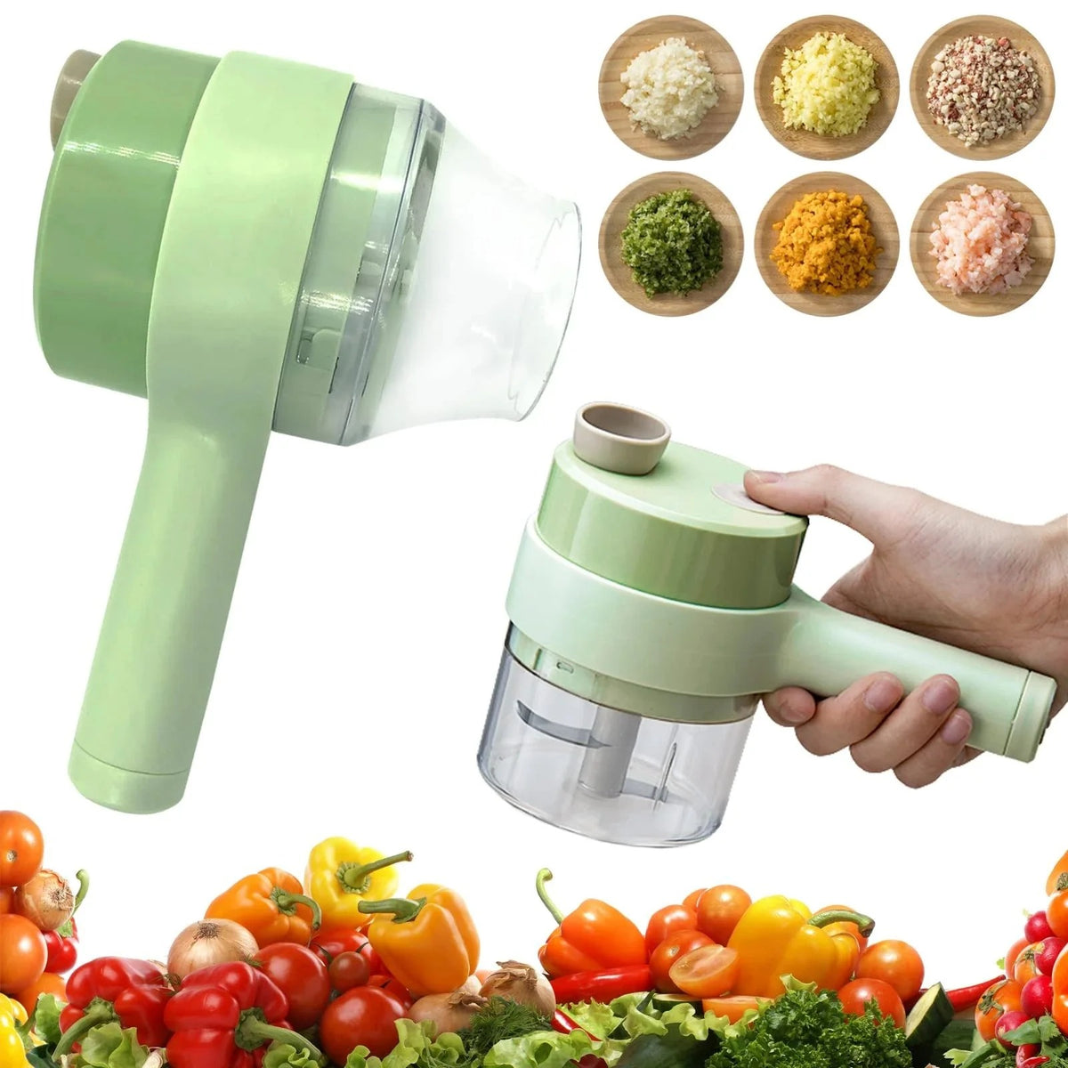 Electric Handheld Vegetable Cutter & Chopper | Multifunctional Mini Food Slicer | Portable Kitchen Gadget