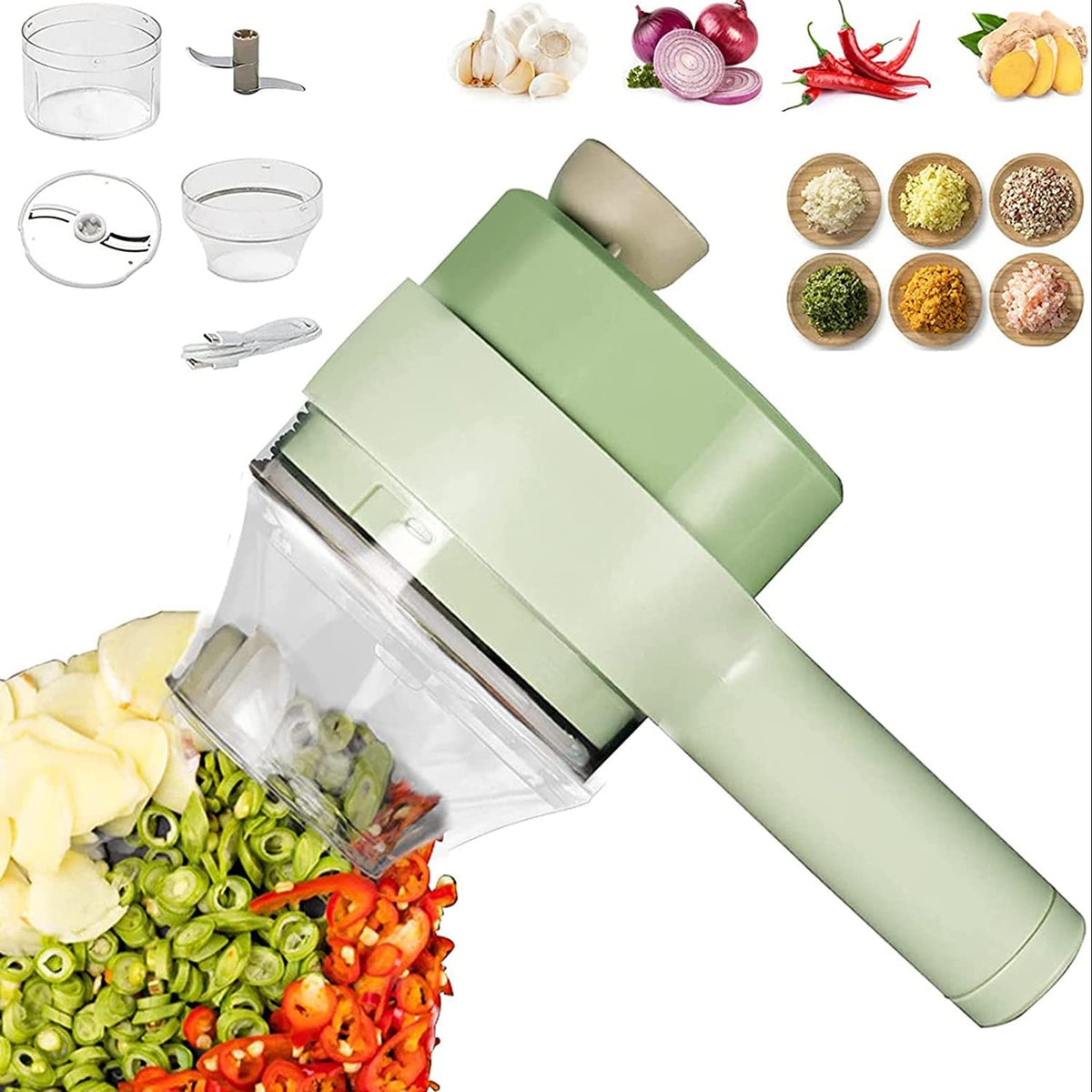 Electric Handheld Vegetable Cutter & Chopper | Multifunctional Mini Food Slicer | Portable Kitchen Gadget