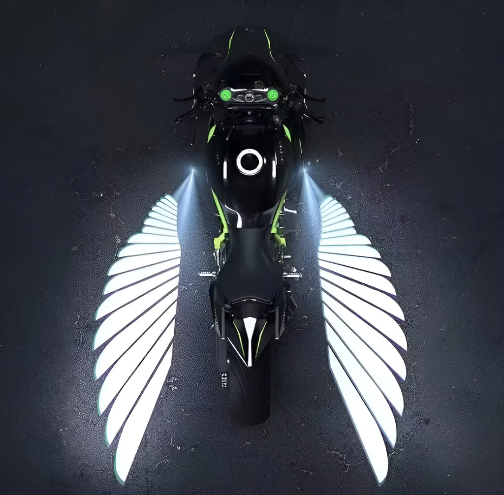 Angel Wings LED Bike Light | Waterproof Motorcycle Underglow Light | Blue LED Bike Decoration Light