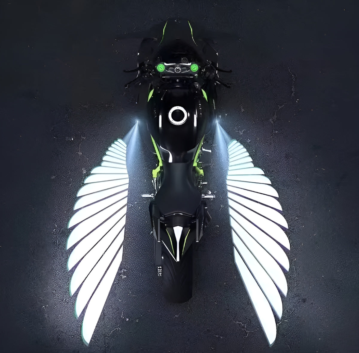 Angel Wings LED Bike Light | Waterproof Motorcycle Underglow Light | Blue LED Bike Decoration Light