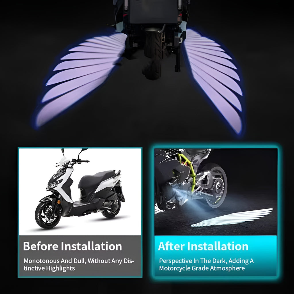 Angel Wings LED Bike Light | Waterproof Motorcycle Underglow Light | Blue LED Bike Decoration Light