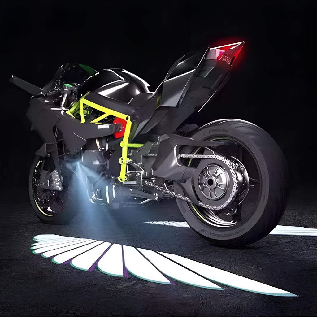 Angel Wings LED Bike Light | Waterproof Motorcycle Underglow Light | Blue LED Bike Decoration Light