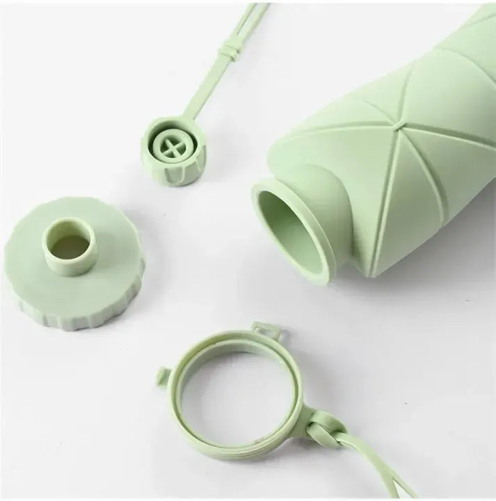 600ML Foldable Silicone Water Bottle – Portable & Reusable