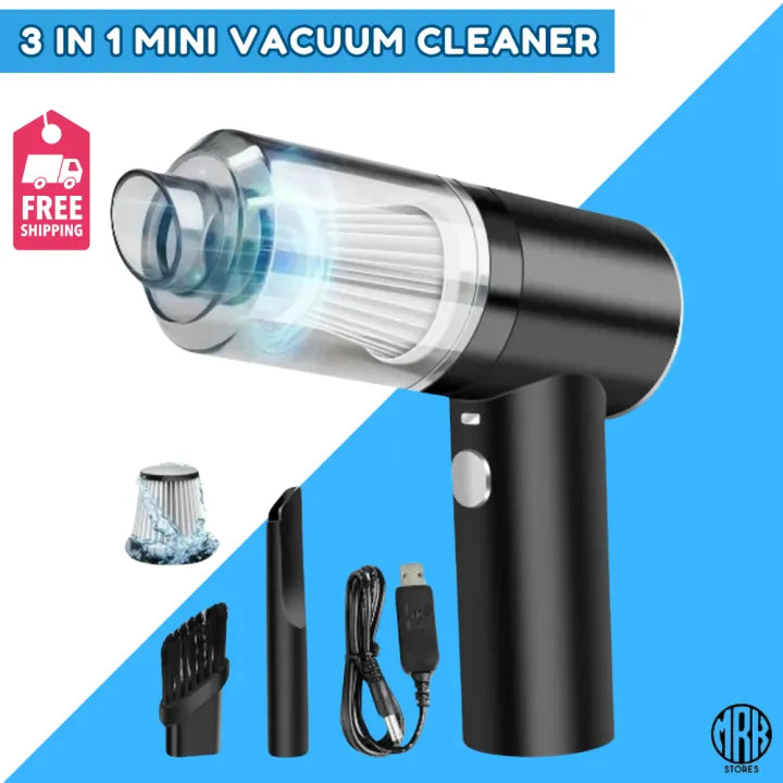 3-in-1 Cordless Handheld Vacuum Cleaner | Portable Mini Dust Vacuum | Compact Home & Car Cleaning