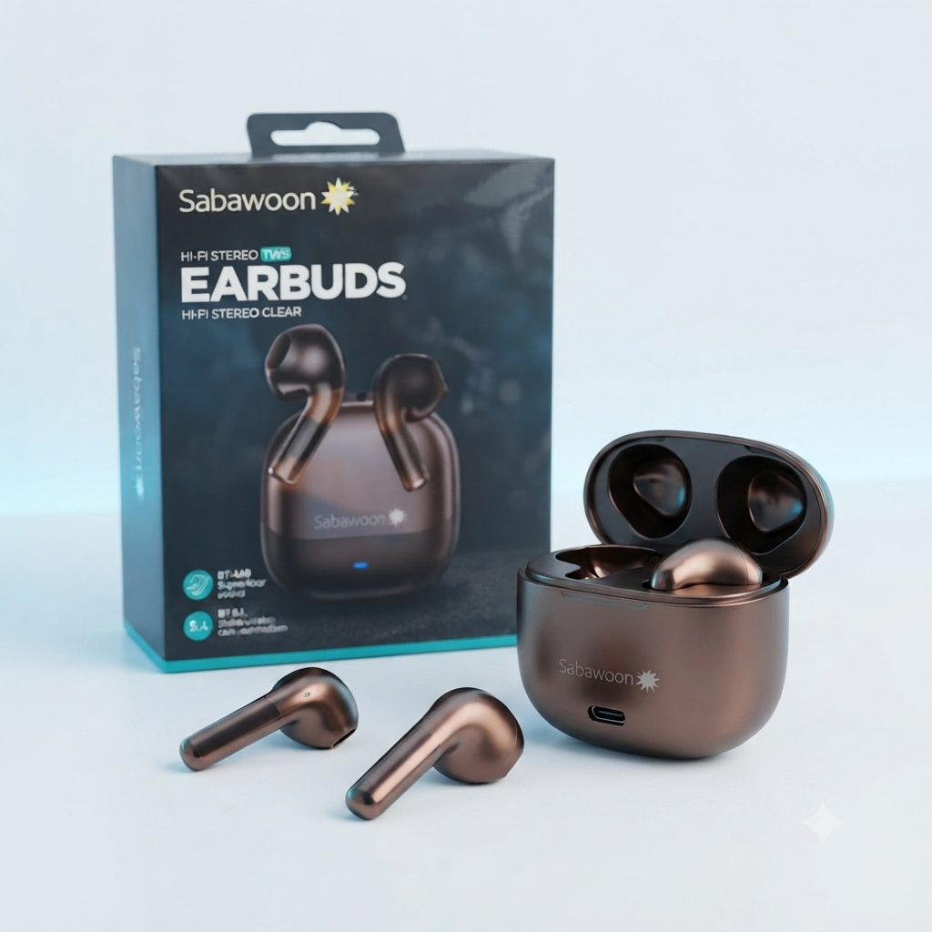 Sabawoon S137 Wireless Earbuds | Bluetooth 5.4 | Type-C Fast Charging | Gaming & HD Calling Earbuds