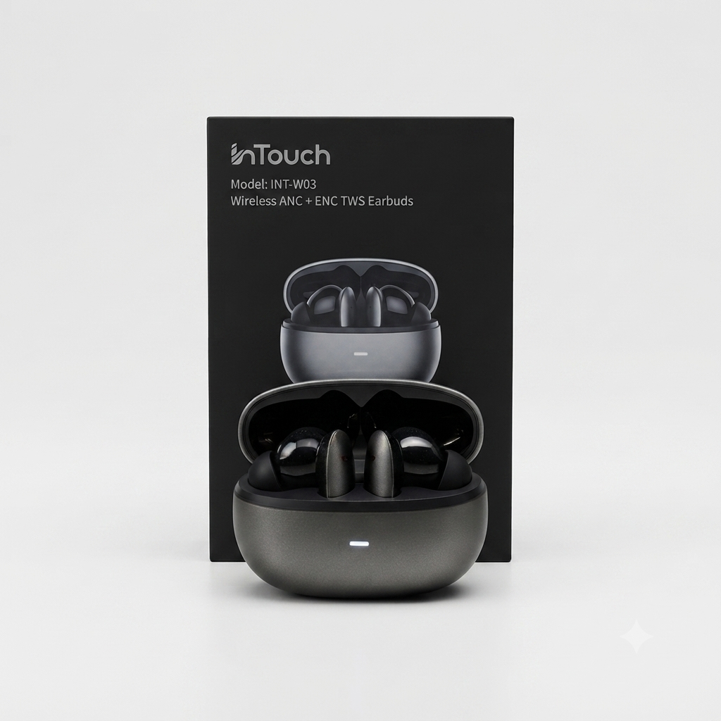 InTouch INT-W03 ANC + ENC Wireless Earbuds | Bluetooth Gaming TWS with Low Latency & Long Battery