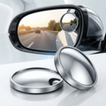 Car Blind Spot Side Mirror | 360° Convex Wide Angle Auxiliary Mirror | 2-Piece Set | Silver Frame