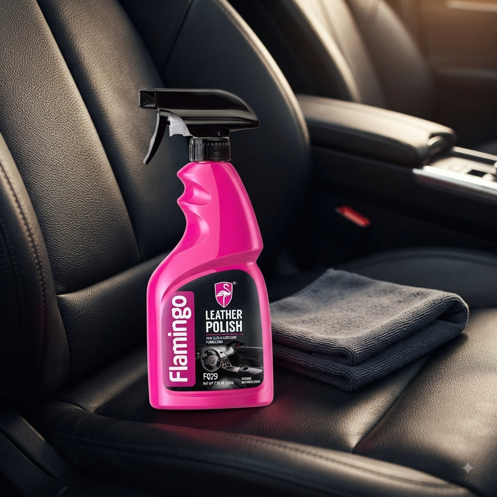 Flamingo Leather Polish 500ML | Leather Cleaner & Conditioner | Car Seat, Shoes, Bags & Furniture Care