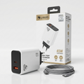 45W Dual Port Fast Charger | USB-C PD & USB-A QC3.0 Travel Charger with EU Plug