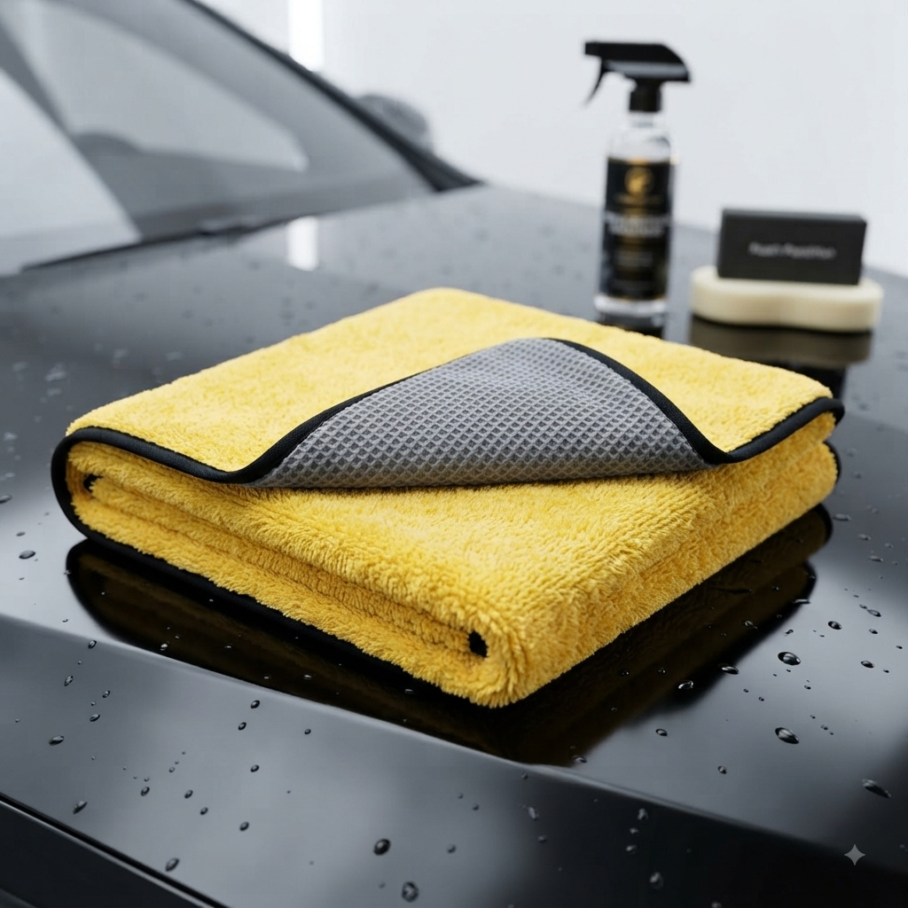 Microfiber Car Cleaning Towel 40×40cm | 800 GSM Double-Sided Auto Detailing Cloth | Car Wash & Wax Duster